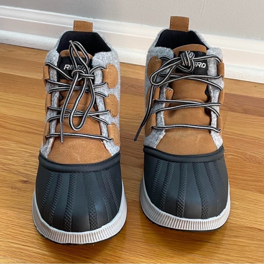 Women's Waterproof Ankle Duck Booties in Brown and Black